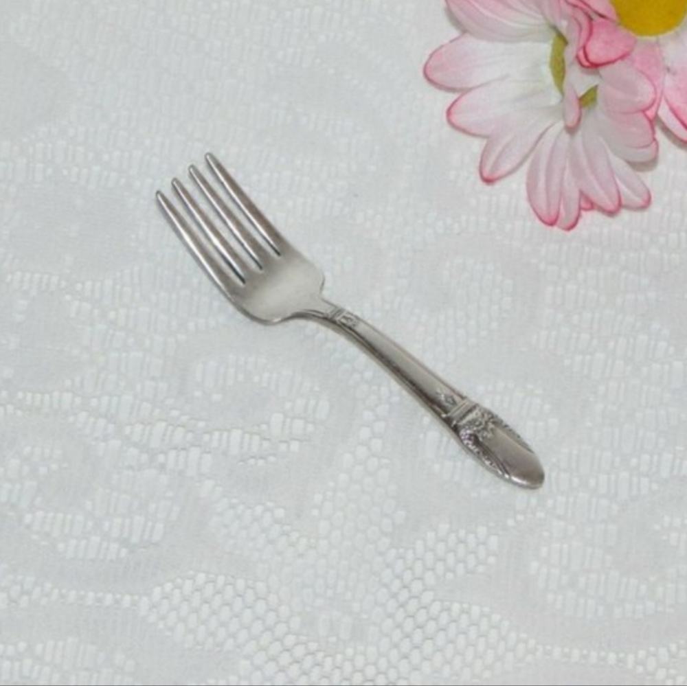 Silverplate Baby Youth Fork FIRST LOVE Vintage Children's Cutlery Kids Gift